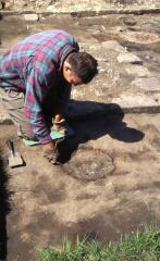 Excavating at Chevington Chapel, Northumberland. Photo courtesy of The Archaeological Practice.