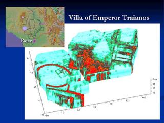 Ground Penetrating Radar results for Emperor Traianos' Villa. Courtesy of Dean Goodman Geophysical Archaeometry Laboratory</a>