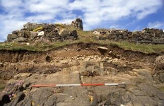 Section at Fort on the Heugh, Holy Island. Photo courtesy of The Archaeological Practice