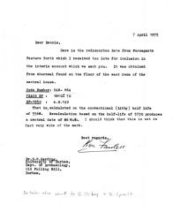 Forcegarth: Letter from Cambridge C14 laboratory with the dating results