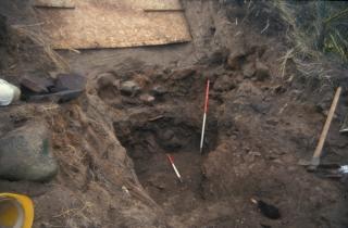 Cist 2 at Low Hauxley, construction pit