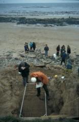 First view of the cist at Low Hauxley