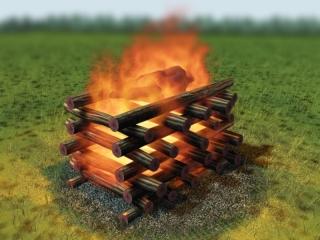 Reconstruction of Low Hauxley Bronze Age Pyre
