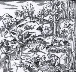 Illustration from the medieval prospecting manual 'De Re Metallica'