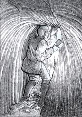 Man Digging Ores. Drawings courtesy of Erich Kadow