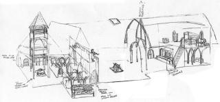 Manor house reconstruction sketches