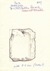 Thrislington: sketch of a sandstone roof tile found in Northtoft C section of the site