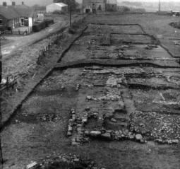 Thrislington: photograph of cottages excavations during 1974