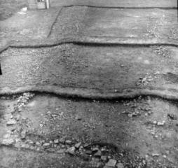 Thrislington: photograph of cottages excavations during 1974