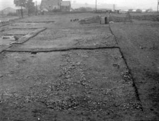 Thrislington: photograph of cottages excavations during 1974