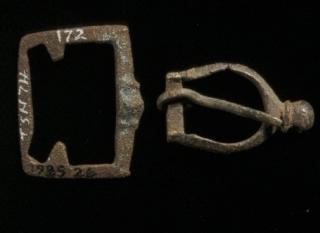 Thrislington: two copper alloy buckles