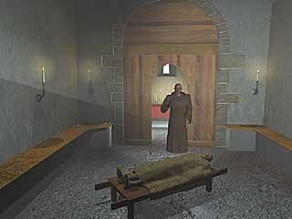 Chapel interior with Gilbert and Priest
