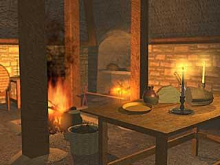 Manor Kitchen with open fire
