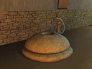 Hand operated rotary quern