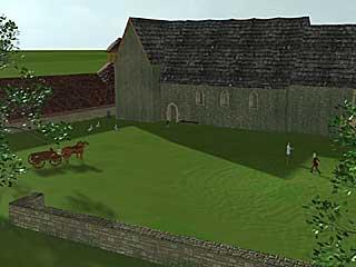 Manor coutryard and stable (on the left)