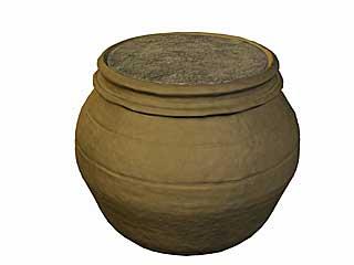 Pot with stone lid