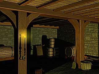 Undercroft lit by candle