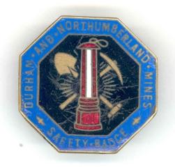Durham and Northumberland Mines Safety Badge. Photo courtesy of Woodhorn Colliery Museum