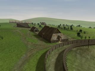 View of Yeavering Cuneus, Royal Hall and Great Enclosure